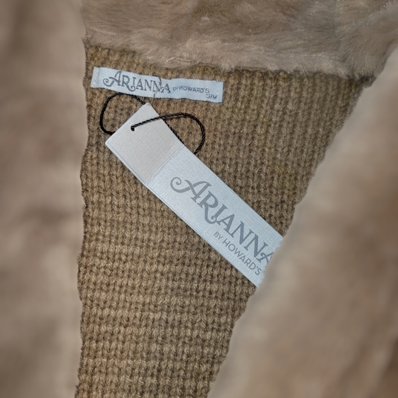 NWT Arianna by Howards Knit Fur Sueded Open Front Jacket sz M - Picture 3 of 3